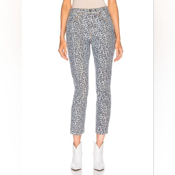 GRLFRND Helena Karolina Jeans Wildcat Leopard Print Grey 27 GF4137869890 NWT - Picture 11 of 11